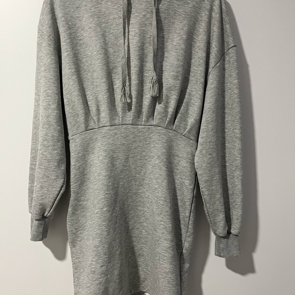 Top Shop Hooded Sweatshirt Dress modern mini or above knee size 6 grey - Picture 3 of 11